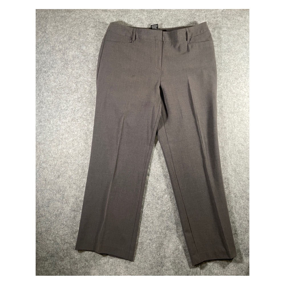 Apt 9 Womens Brown Straight Leg Dress Pants Career Trousers Size 16